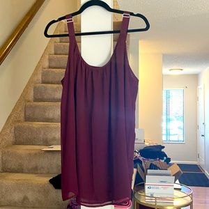 Lane Bryant Maroon sheer top
